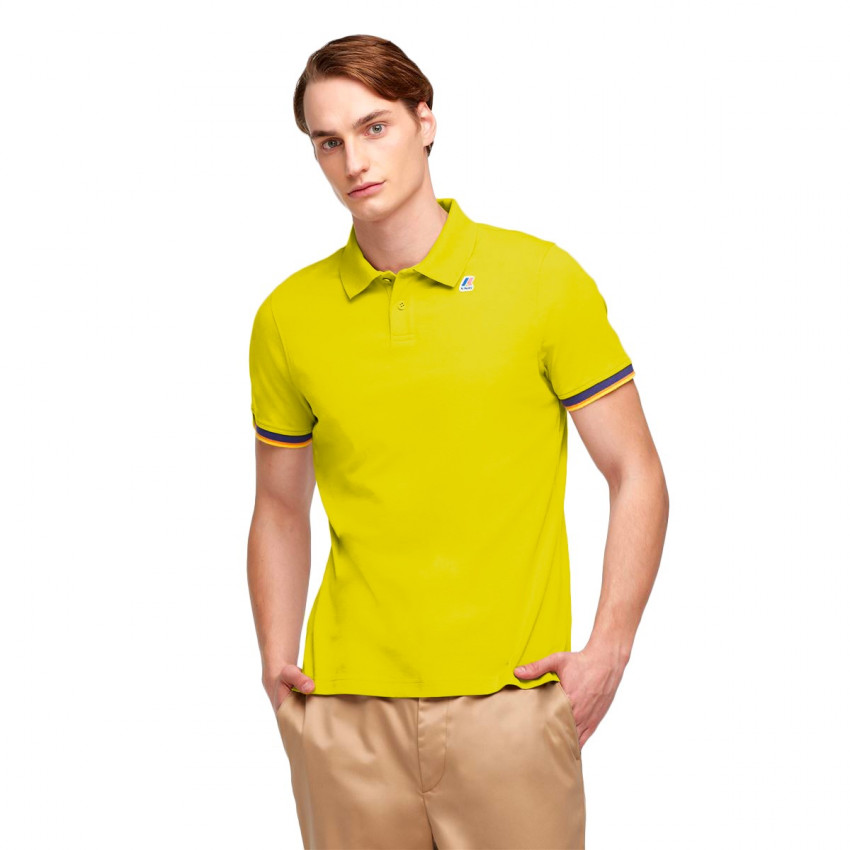 VINCENT CONTRAST POLO GREEN LIME